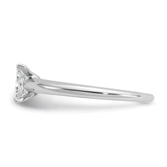 14k White Gold 1/2 carat Certified Lab Grown Diamond VS+ F+ Radiant Solitare Complete Engagement Ring