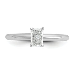 14k White Gold 1/2 carat Certified Lab Grown Diamond VS+ F+ Radiant Solitare Complete Engagement Ring