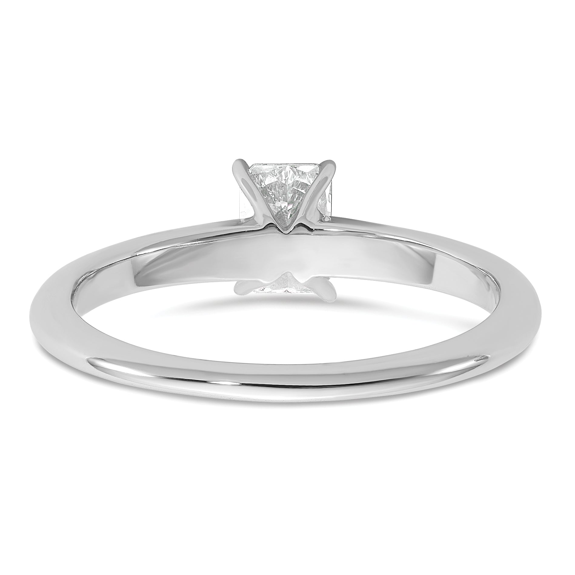 14k White Gold 1/2 carat Certified Lab Grown Diamond VS+ F+ Radiant Solitare Complete Engagement Ring