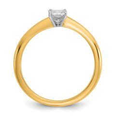 14k Two-tone 1/2 carat Certified Lab Grown Diamond VS+ F+ Radiant Solitare Complete Engagement Ring