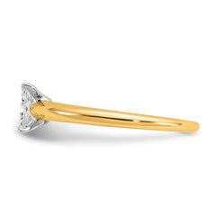 14k Two-tone 1/2 carat Certified Lab Grown Diamond VS+ F+ Radiant Solitare Complete Engagement Ring