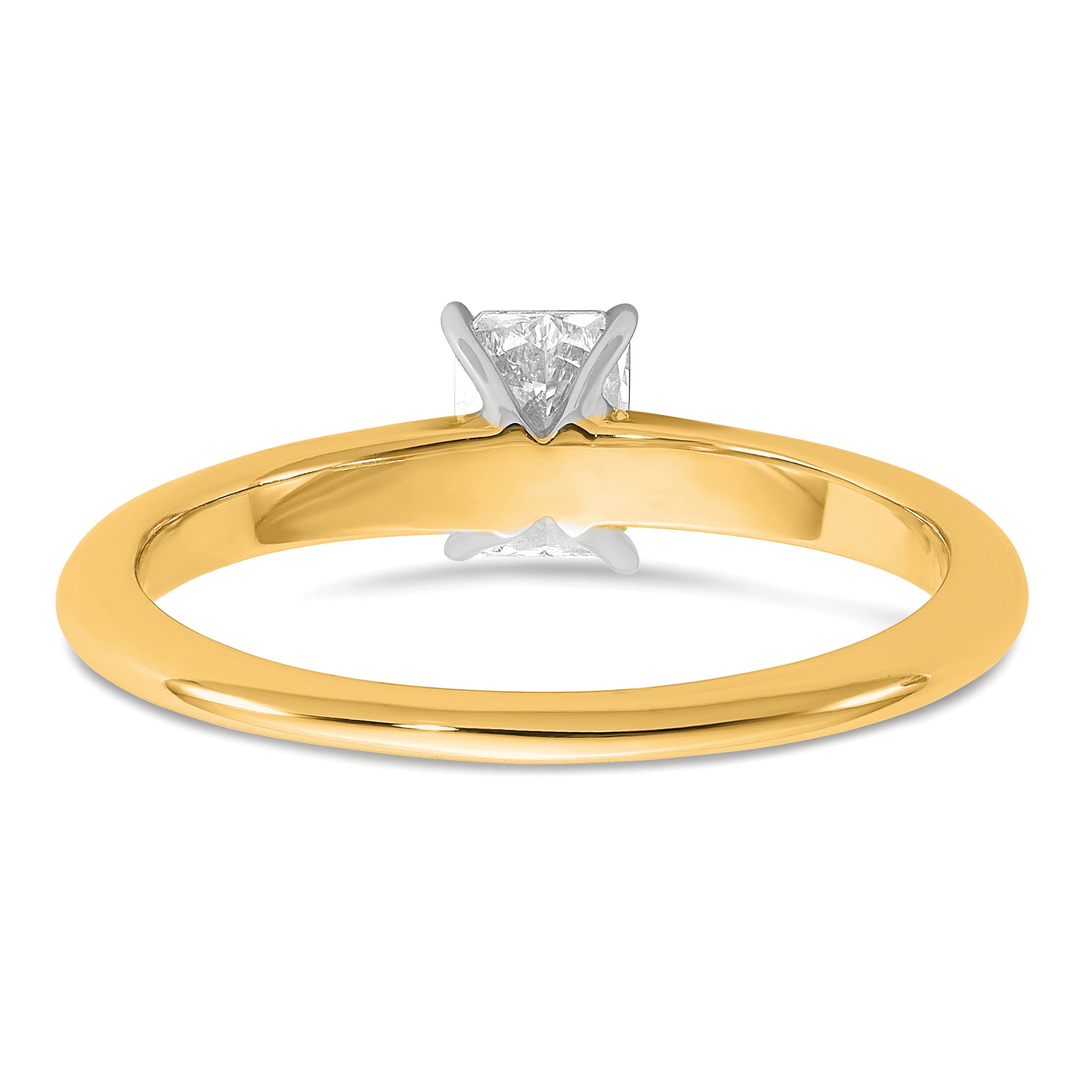 14k Two-tone 1/2 carat Certified Lab Grown Diamond VS+ F+ Radiant Solitare Complete Engagement Ring