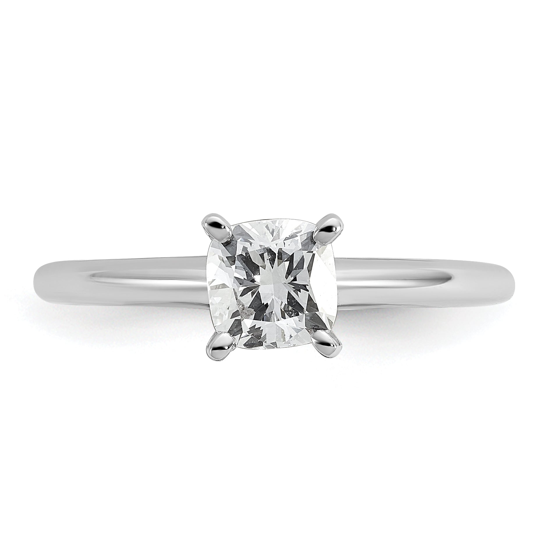 14k Two-tone 3/4 carat Certified Lab Grown Diamond VS+ F+ Cushion Complete Solitare Engagement Ring