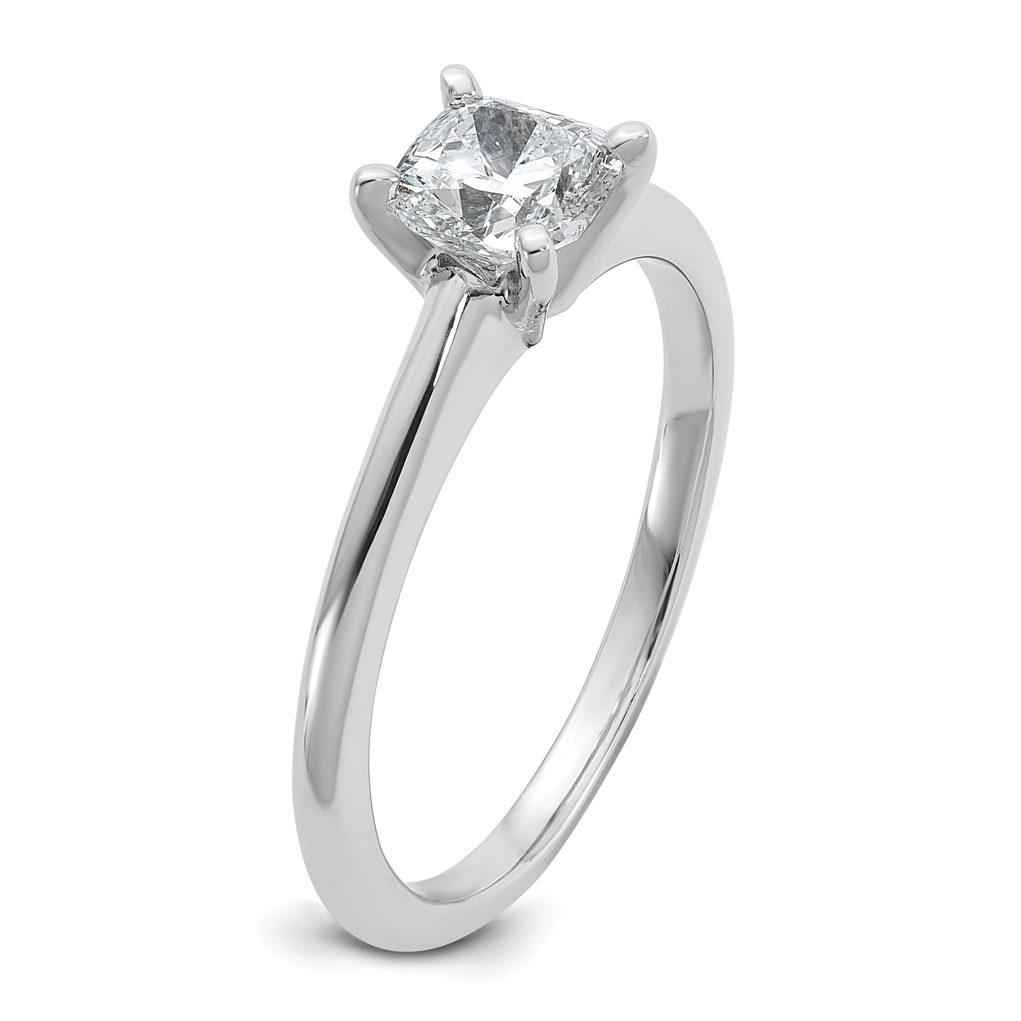 14k Two-tone 3/4 carat Lab Grown Diamond VS+ F+ Cushion Complete Solitare Engagement Ring