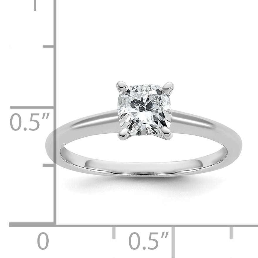 14k Two-tone 3/4 carat Certified Lab Grown Diamond VS/SI+ G+ Cushion Complete Solitare Engagement Ring