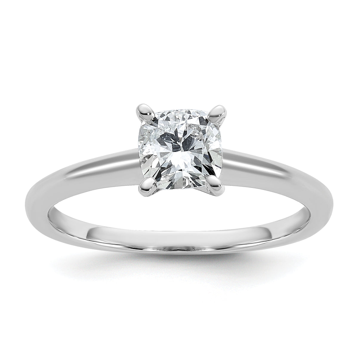 14k Two-tone 3/4 carat Certified Lab Grown Diamond VS+ F+ Cushion Complete Solitare Engagement Ring