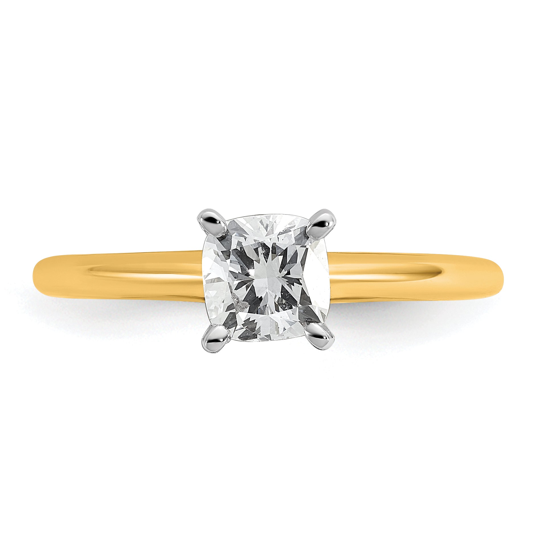 14k White Gold 5/8 carat Certified Lab Grown Diamond VS/SI+ G+ Cushion Complete Solitare Engagement Ring