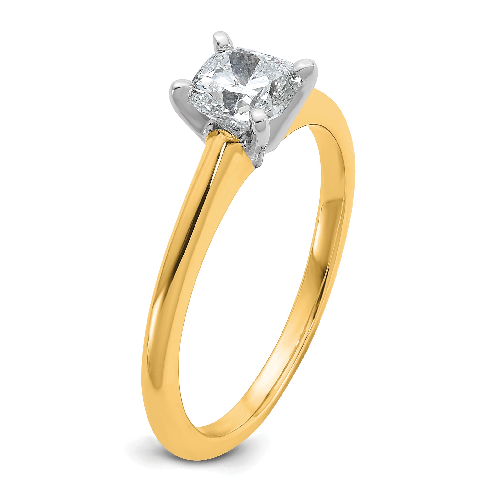 14k White Gold 5/8 carat Certified Lab Grown Diamond VS/SI+ G+ Cushion Complete Solitare Engagement Ring