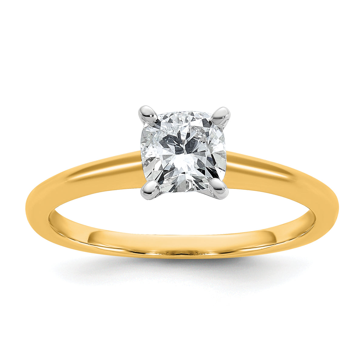 14k White Gold 5/8 carat Certified Lab Grown Diamond VS/SI+ G+ Cushion Complete Solitare Engagement Ring