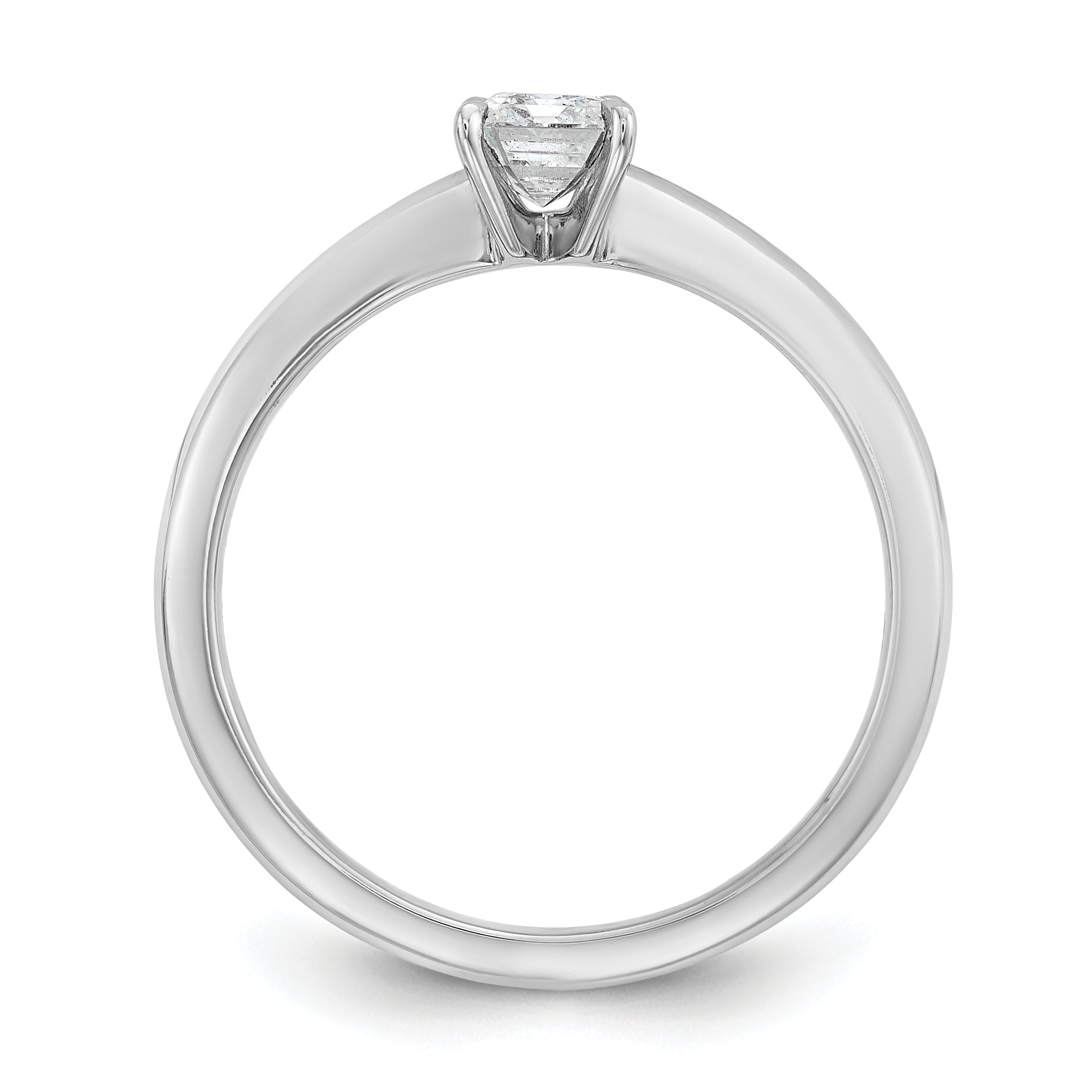 14k White Gold 3/4 carat Certified Lab Grown Diamond VS/SI+ G+ Emerald Solitare Complete Engagement Ring