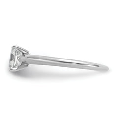14k White Gold 3/4 carat Lab Grown Diamond VS+ F+ Emerald Solitare Complete Engagement Ring