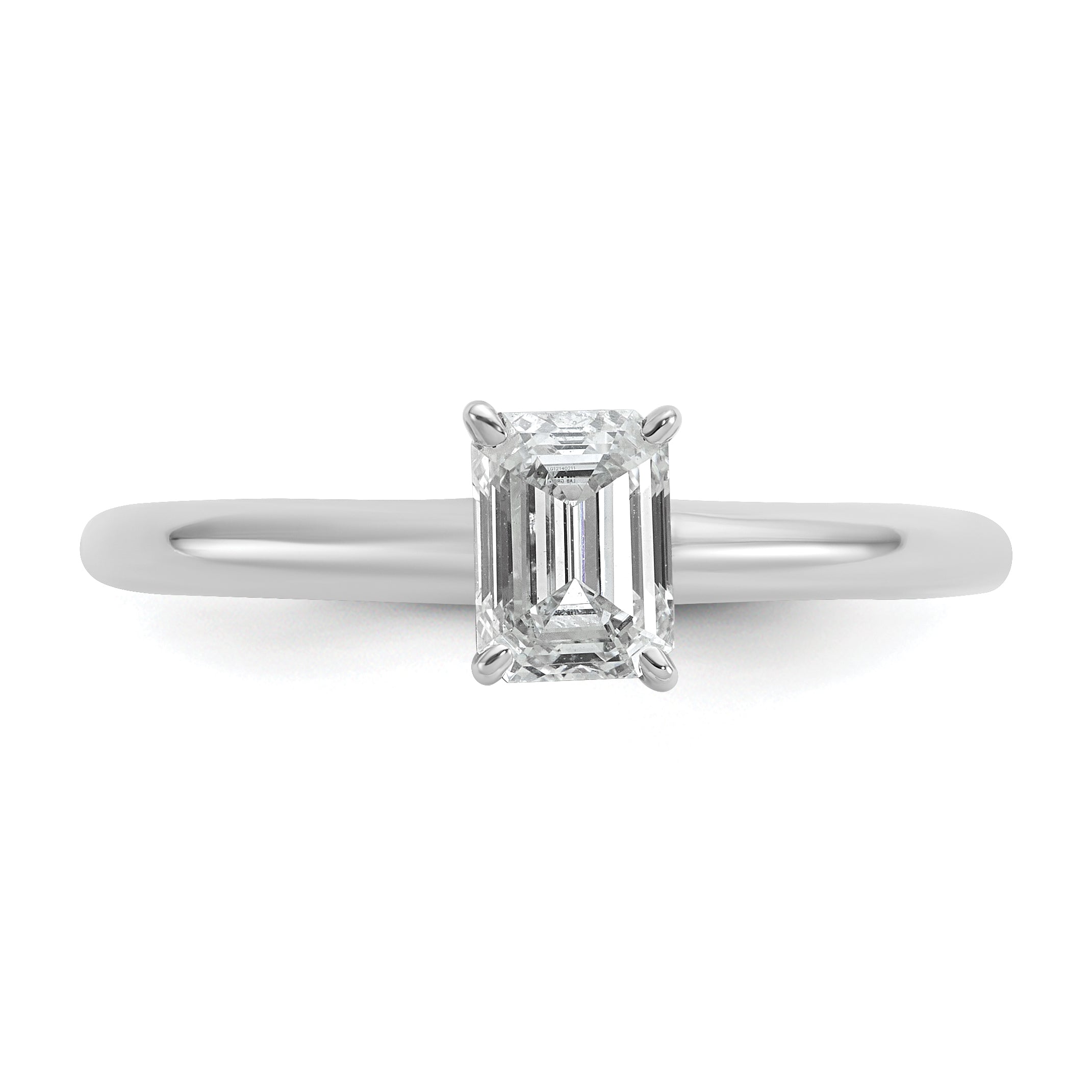 14k White Gold 3/4 carat Certified Lab Grown Diamond VS/SI+ G+ Emerald Solitare Complete Engagement Ring