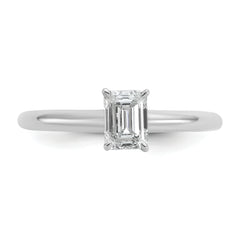 14k White Gold 3/4 carat Lab Grown Diamond VS+ F+ Emerald Solitare Complete Engagement Ring