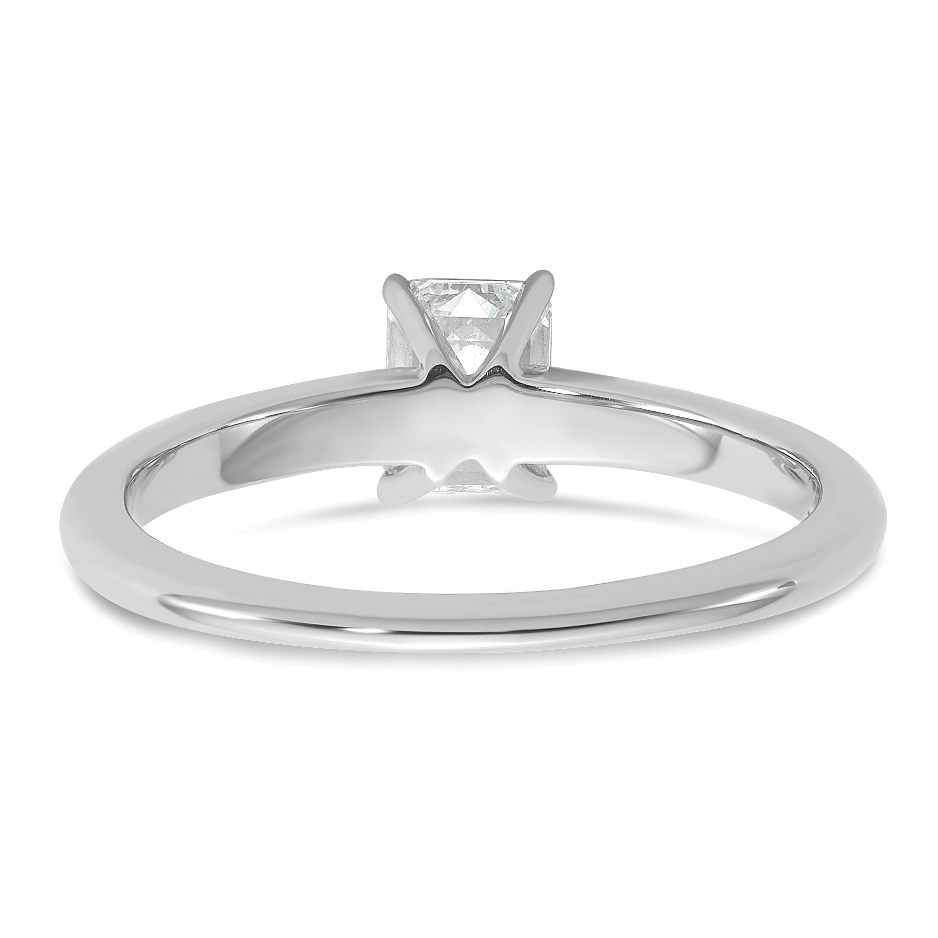 14k White Gold 3/4 carat Lab Grown Diamond VS+ F+ Emerald Solitare Complete Engagement Ring