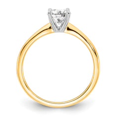 14k Two-Tone 3/4 carat Lab Grown Diamond VS+ F+ Oval Complete Solitaire Engagement Ring