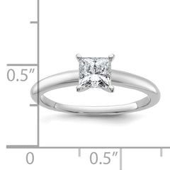 14k White Gold 3/4 carat Certified Lab Grown Diamond VS/SI+ G+ Princess Complete Solitare Engagement Ring