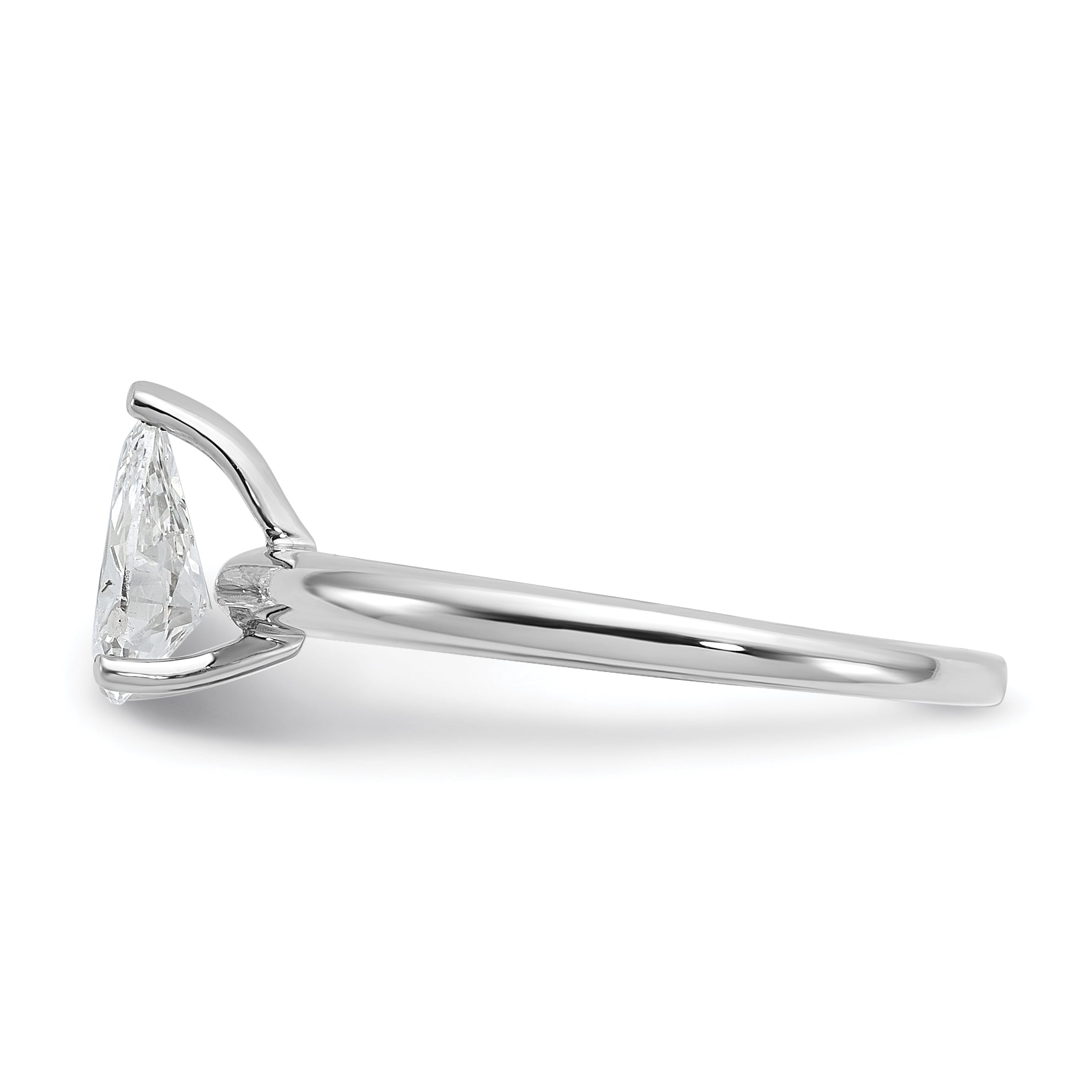 14k White Gold 3/4 carat Certified Lab Grown Diamond VS/SI+ G+ Pear Solitare Complete Engagement Ring