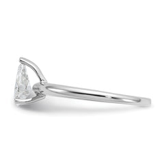 14k White Gold 3/4 carat Certified Lab Grown Diamond VS/SI+ G+ Pear Solitare Complete Engagement Ring