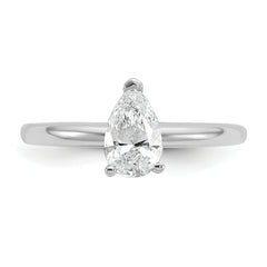 14k White Gold 3/4 carat Certified Lab Grown Diamond VS/SI+ G+ Pear Solitare Complete Engagement Ring