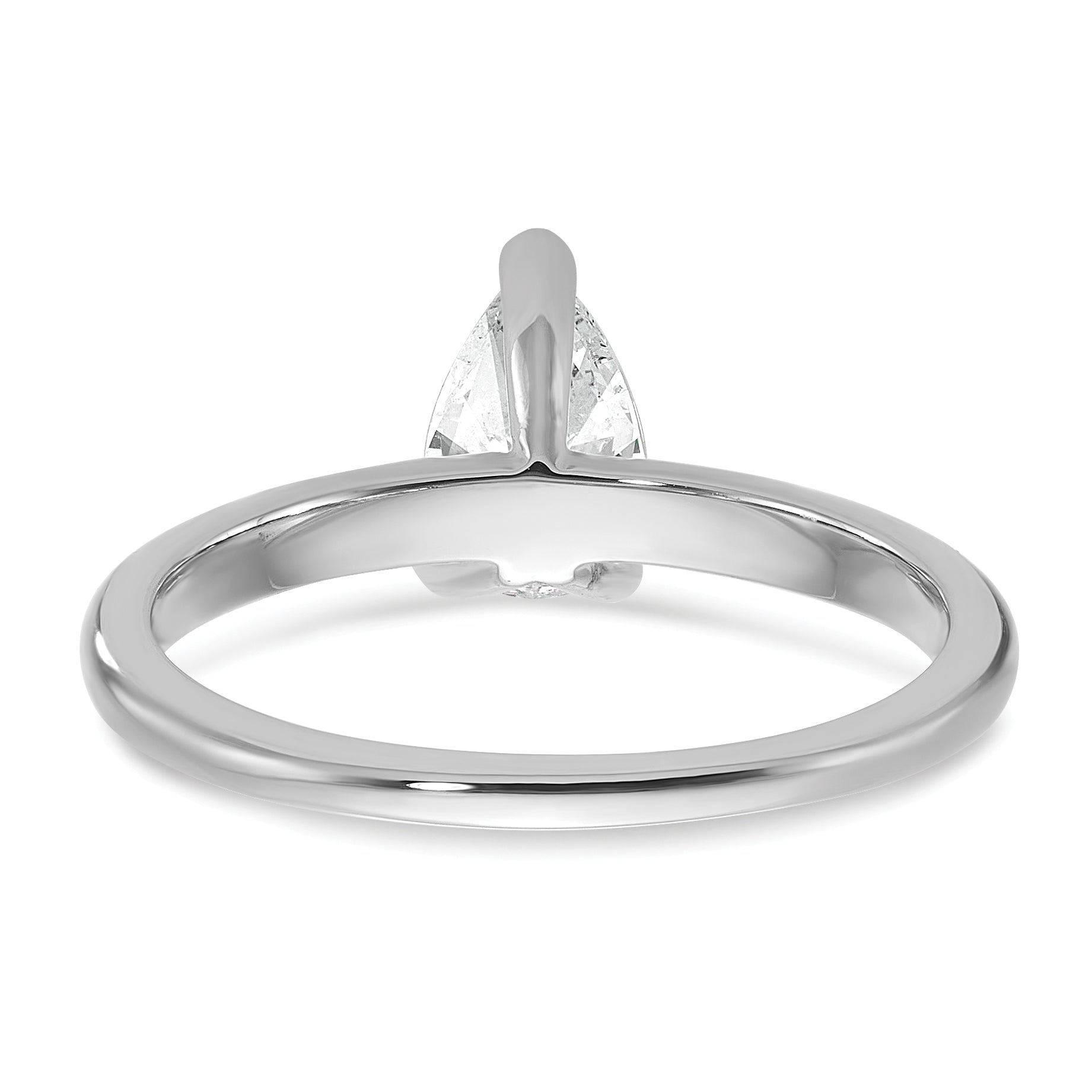 14k White Gold 3/4 carat Certified Lab Grown Diamond VS/SI+ G+ Pear Solitare Complete Engagement Ring