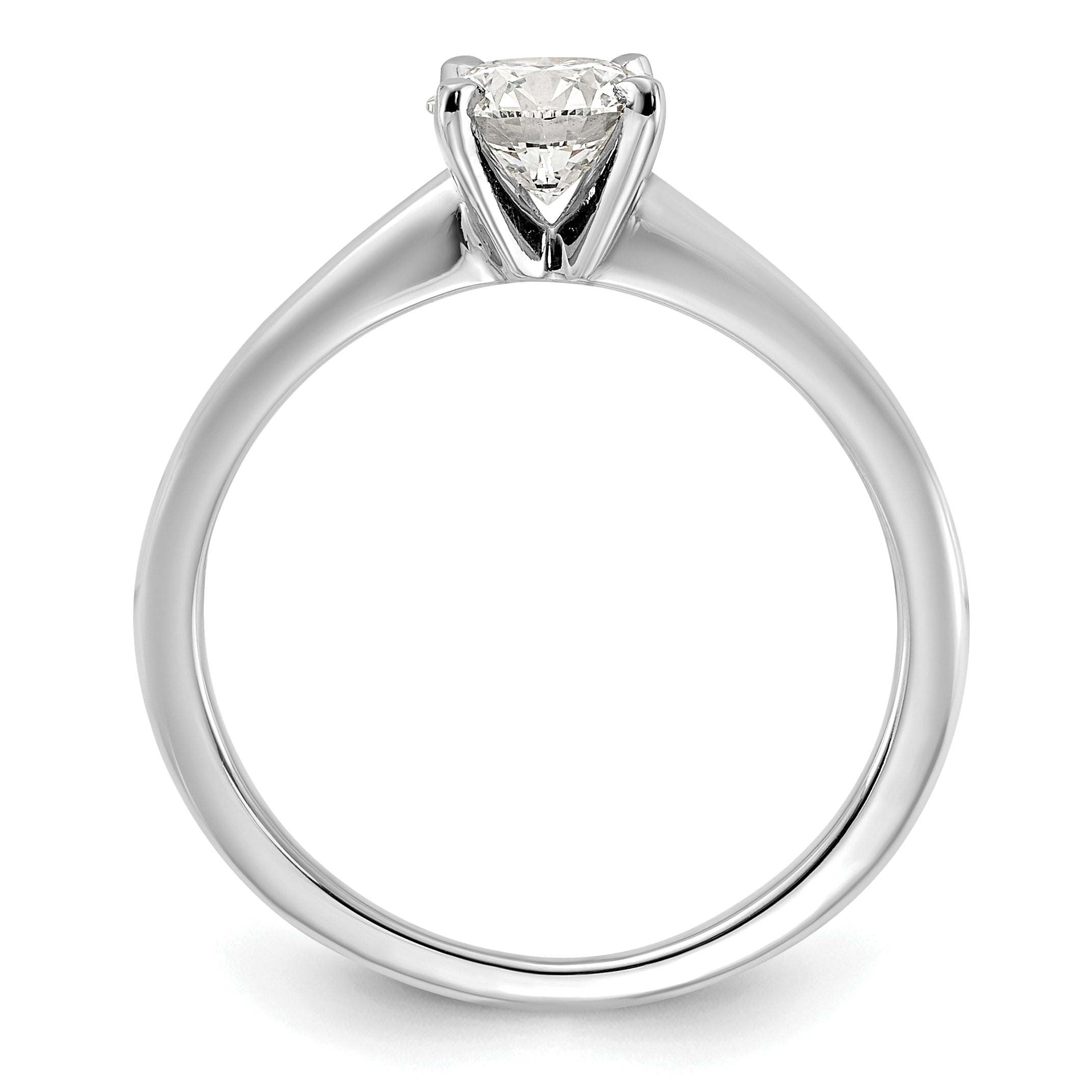 14k White Gold 3/4 carat Certified Lab Grown Diamond VS+ F+ Round Complete Solitaire Engagement Ring
