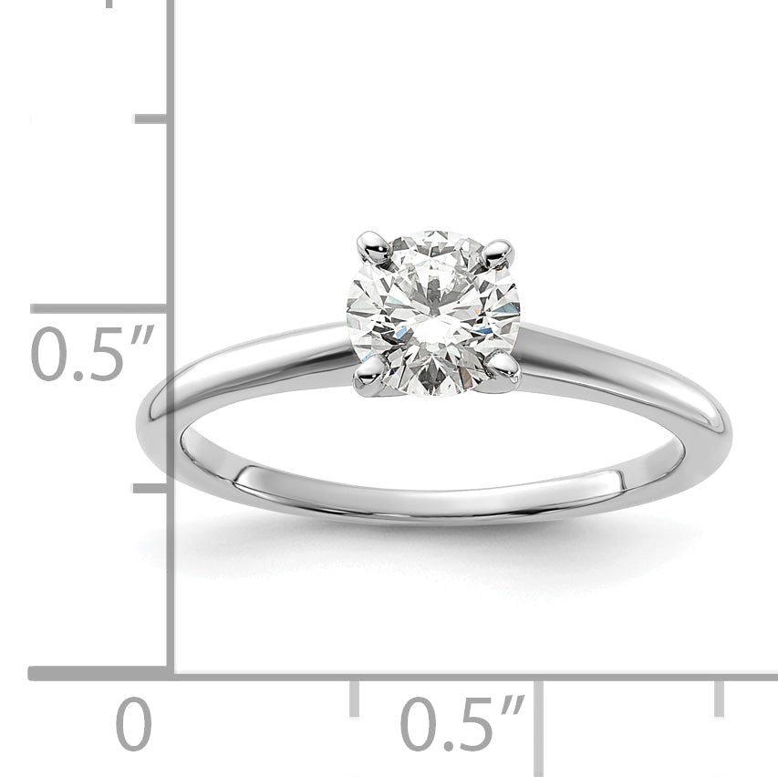 14k White Gold 3/4 carat Certified Lab Grown Diamond VS/SI+ G+ Round Complete Solitaire Engagement Ring