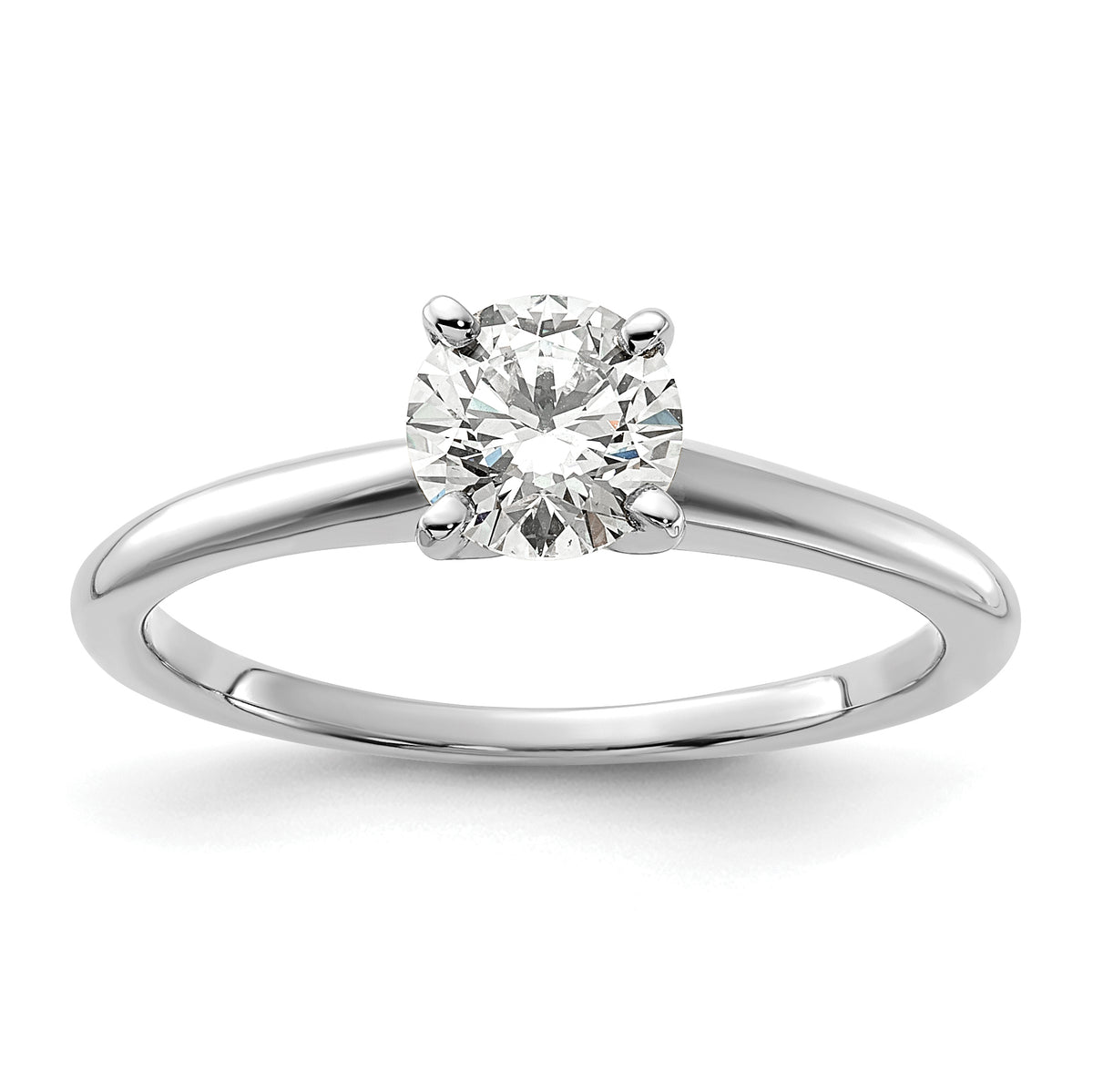 14k White Gold 3/4 carat Certified Lab Grown Diamond VS+ F+ Round Complete Solitaire Engagement Ring