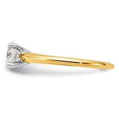 14k Two-Tone 3/4 carat Certified Lab Grown Diamond VS/SI+ G+ Round Complete Solitaire Engagement Ring