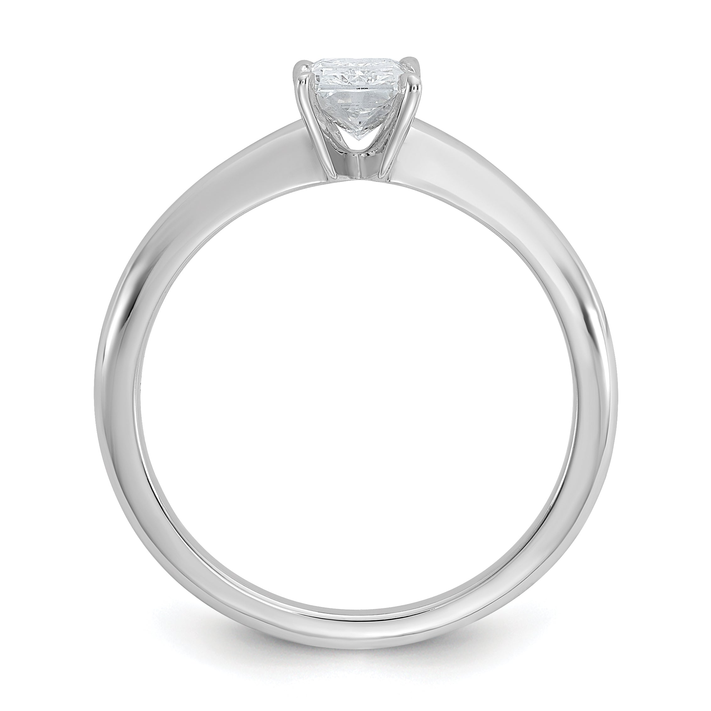 14k White Gold 3/4 carat Certified Lab Grown Diamond VS/SI+ G+ Radiant Solitare Complete Engagement Ring