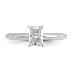 14k White Gold 3/4 carat Certified Lab Grown Diamond VS/SI+ G+ Radiant Solitare Complete Engagement Ring