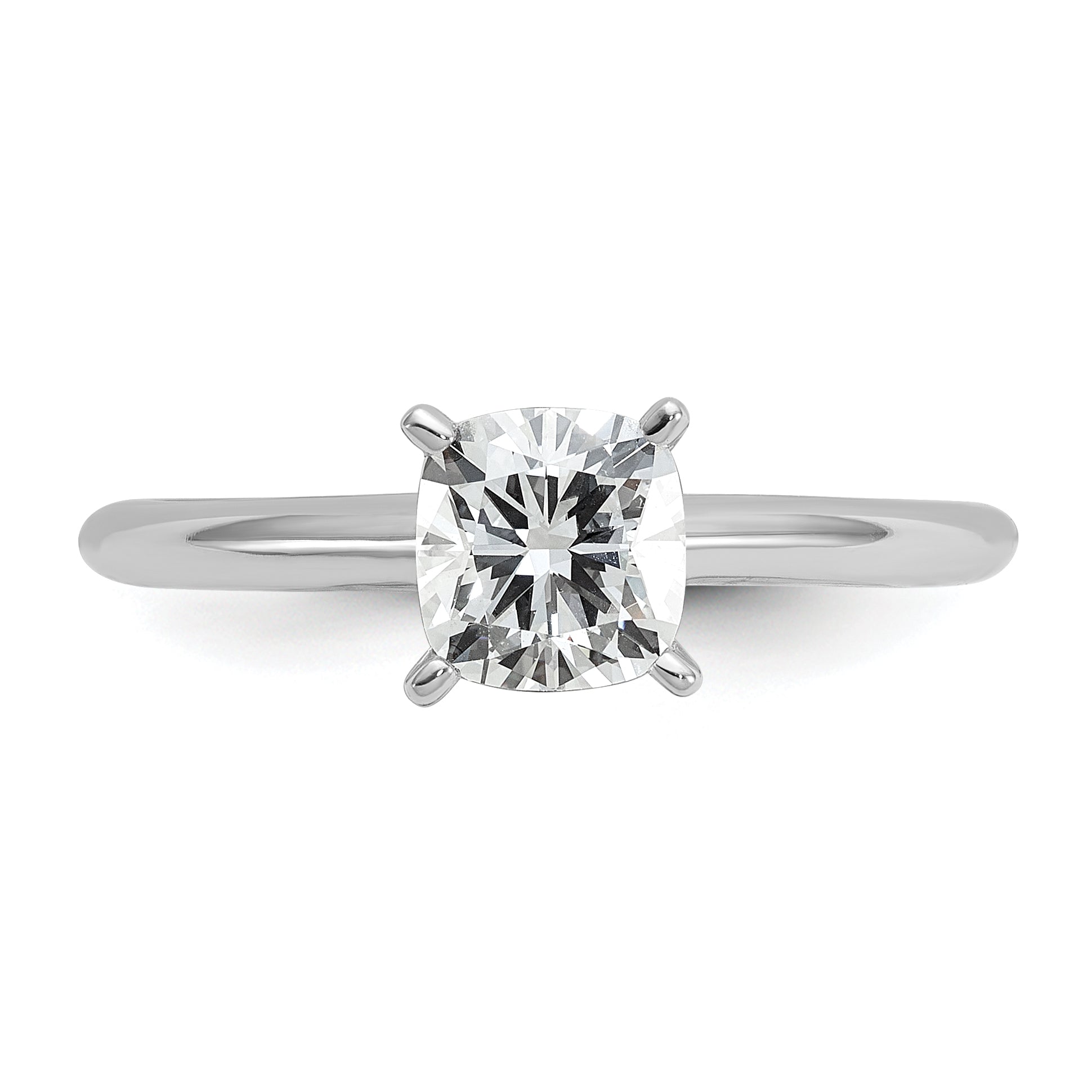 14k Two-tone 1 carat Certified Lab Grown Diamond VS/SI+ G+ Cushion Complete Solitare Engagement Ring