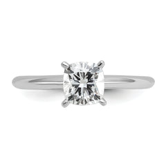 14k Two-tone 1 carat Certified Lab Grown Diamond VS+ F+ Cushion Complete Solitare Engagement Ring