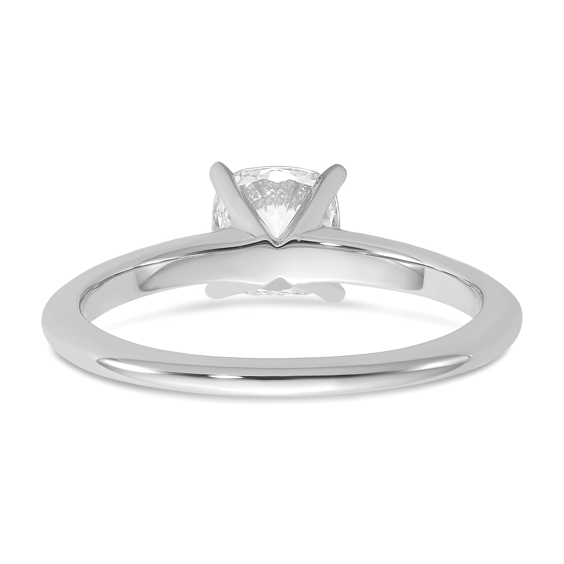 14k Two-tone 1 carat Certified Lab Grown Diamond VS+ F+ Cushion Complete Solitare Engagement Ring