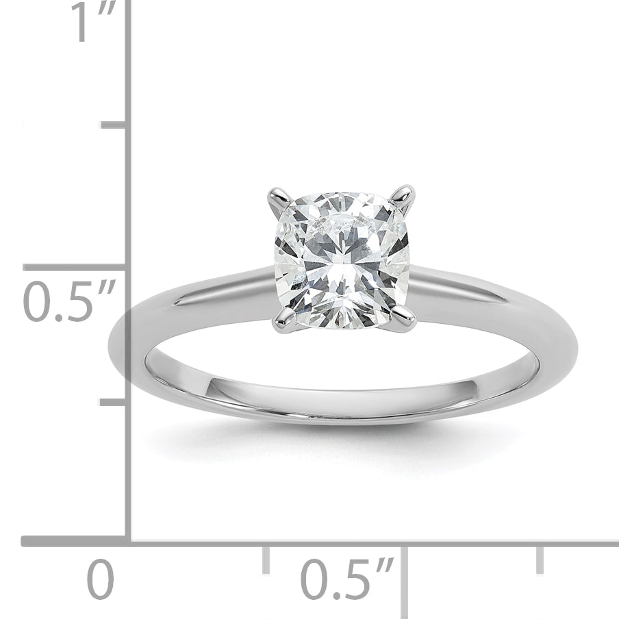 14k Two-tone 1 carat Certified Lab Grown Diamond VS+ F+ Cushion Complete Solitare Engagement Ring