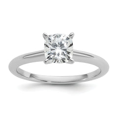14k Two-tone 1 carat Certified Lab Grown Diamond VS+ F+ Cushion Complete Solitare Engagement Ring