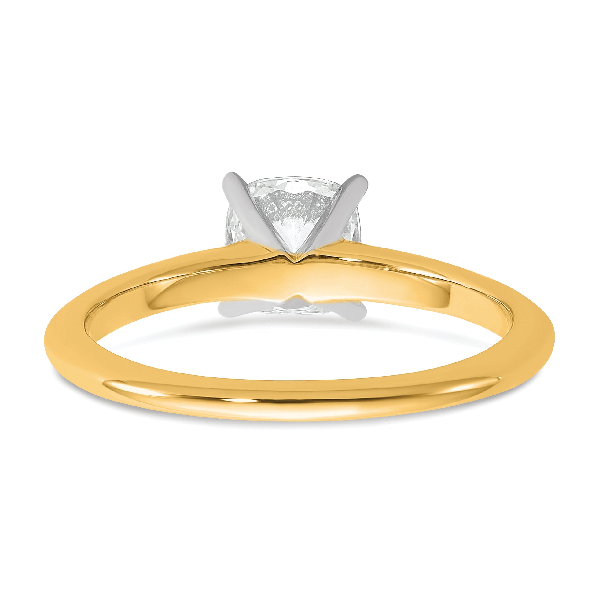14k White Gold 3/4 carat Lab Grown Diamond VS+ F+ Cushion Complete Solitare Engagement Ring