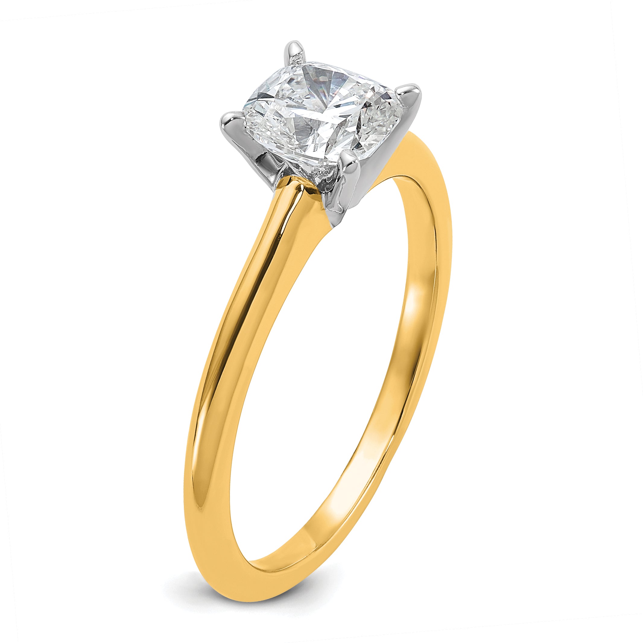 14k White Gold 3/4 carat Certified Lab Grown Diamond VS+ F+ Cushion Complete Solitare Engagement Ring