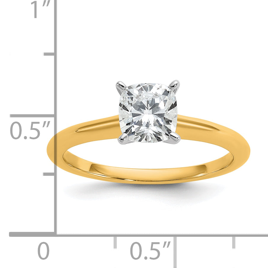 14k White Gold 3/4 carat Certified Lab Grown Diamond VS+ F+ Cushion Complete Solitare Engagement Ring