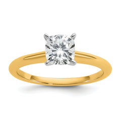 14k White Gold 3/4 carat Lab Grown Diamond VS+ F+ Cushion Complete Solitare Engagement Ring