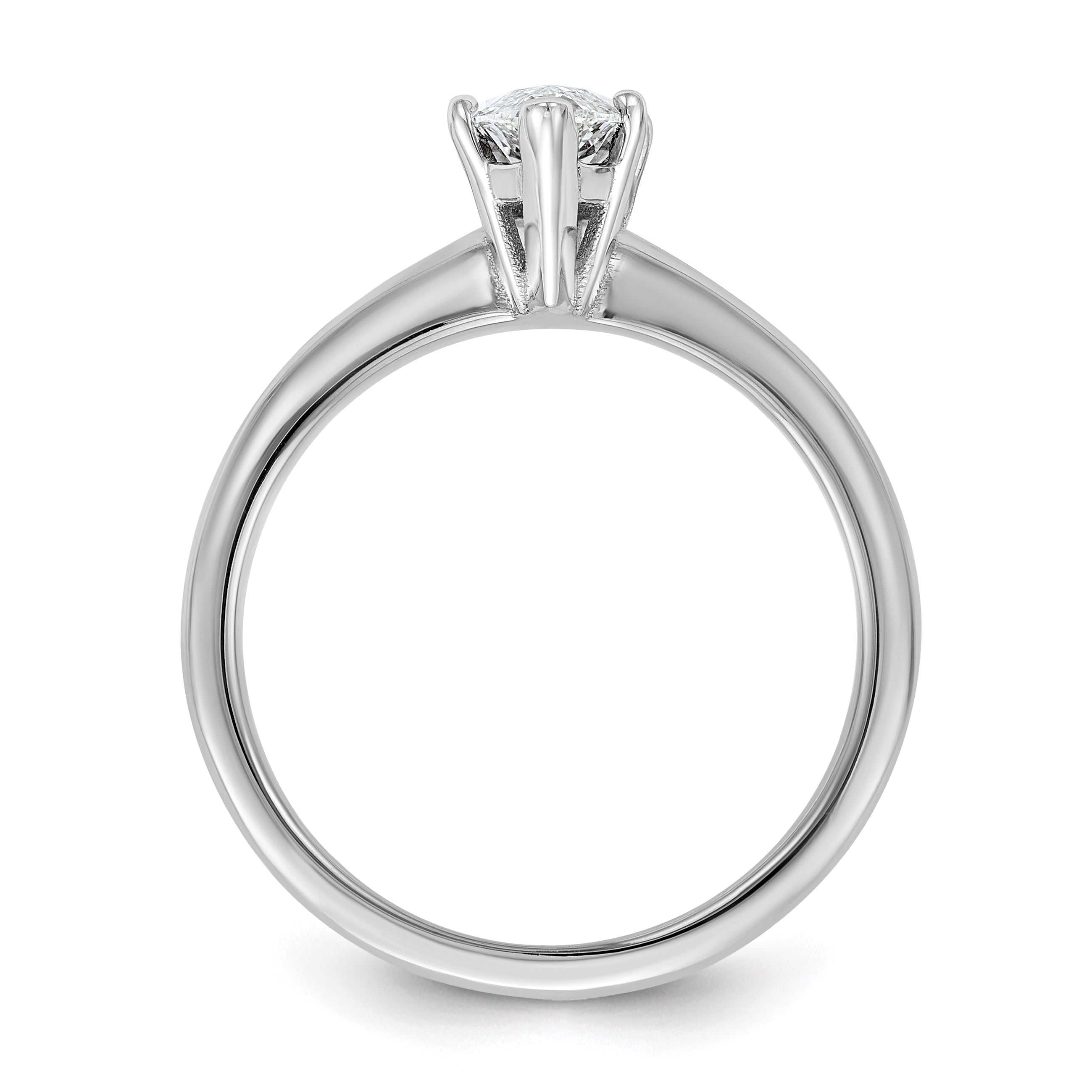 14k White Gold 1 carat Certified Lab Grown Diamond VS+ F+ Marquise Solitare Complete Engagement Ring