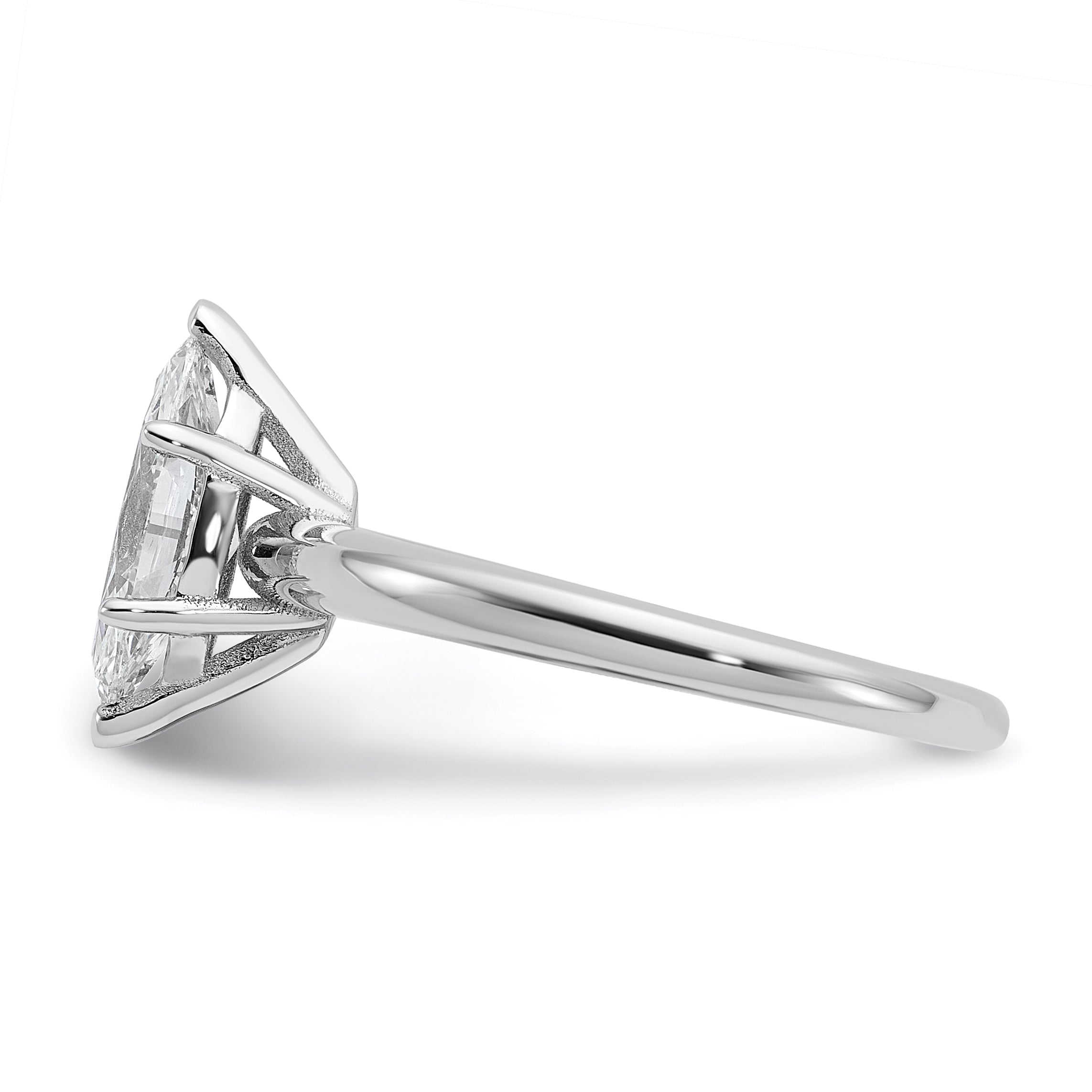 14k White Gold 1 carat Lab Grown Diamond VS+ F+ Marquise Solitare Complete Engagement Ring