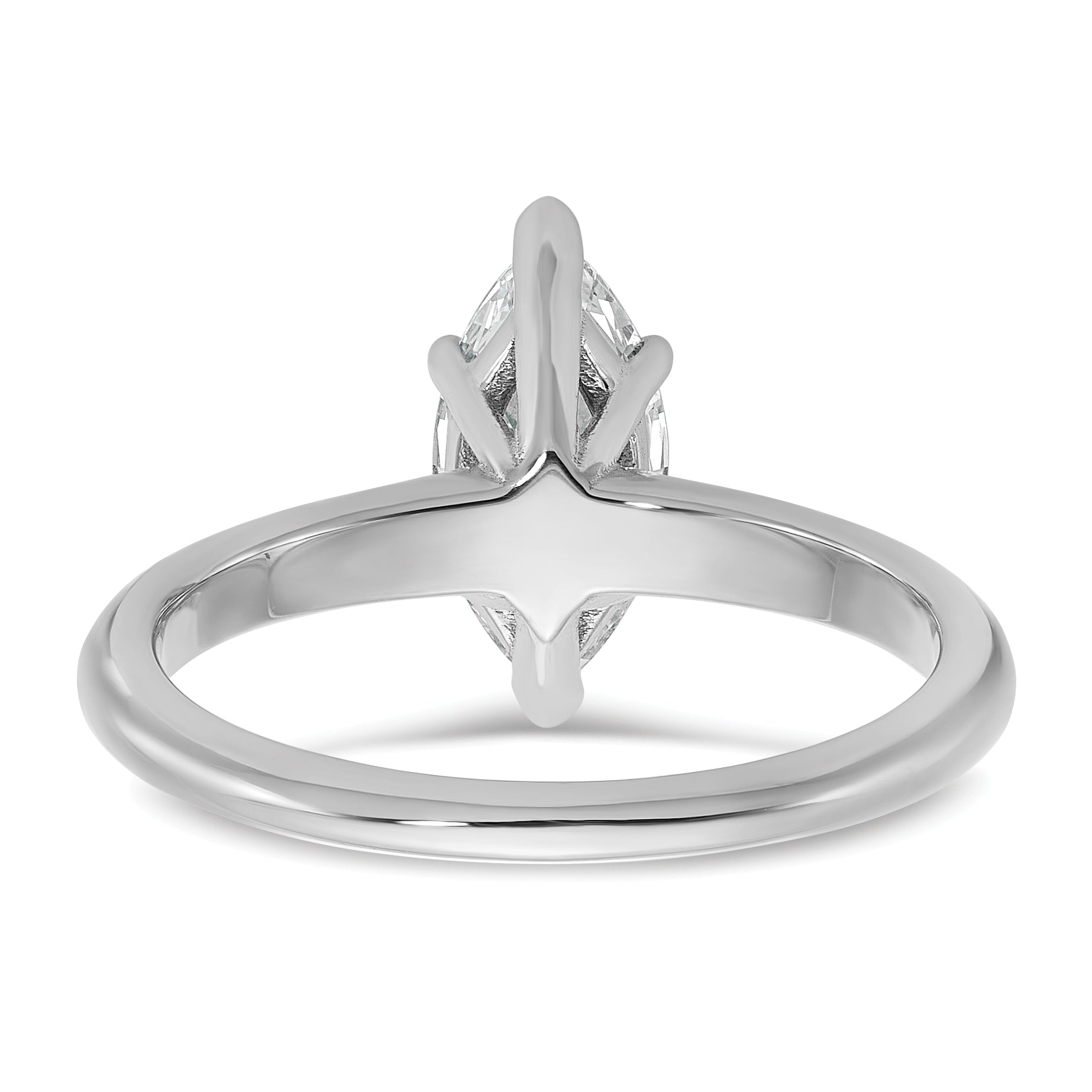 14k White Gold 1 carat Lab Grown Diamond VS+ F+ Marquise Solitare Complete Engagement Ring