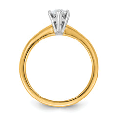 14k Two-tone 1 carat Certified Lab Grown Diamond VS+ F+ Marquise Solitare Complete Engagement Ring