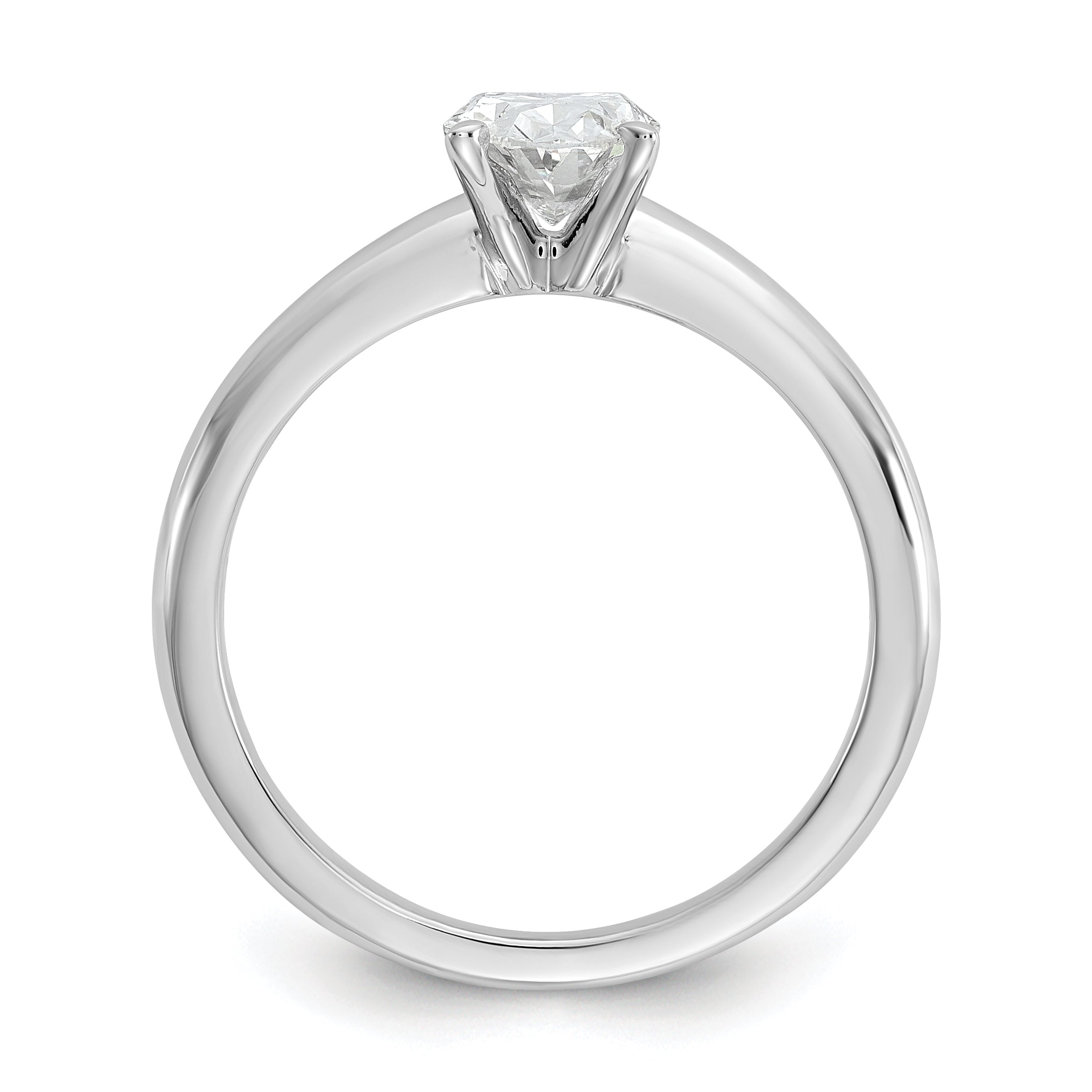 14k White Gold 1 carat Certified Lab Grown Diamond VS/SI+ G+ Oval Complete Solitaire Engagement Ring