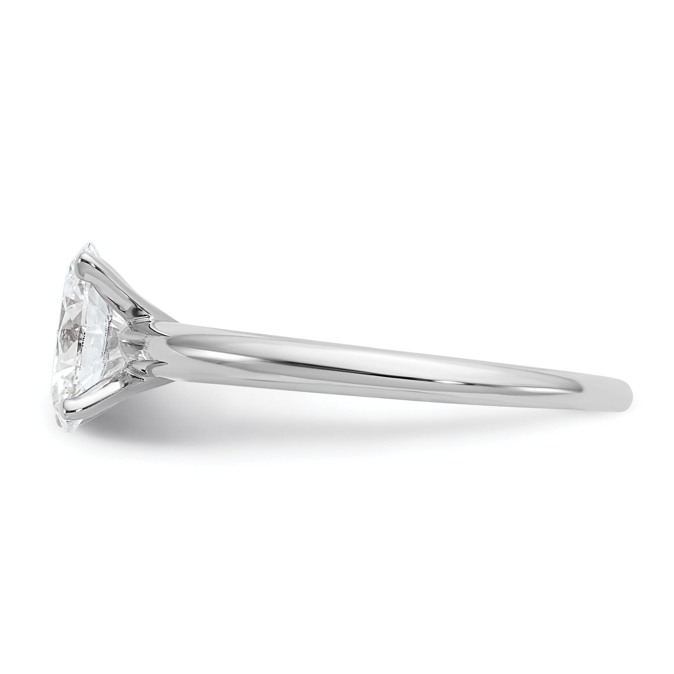 14k White Gold 1 carat Lab Grown Diamond VS+ F+ Oval Complete Solitaire Engagement Ring