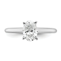 14k White Gold 1 carat Certified Lab Grown Diamond VS+ F+ Oval Complete Solitaire Engagement Ring