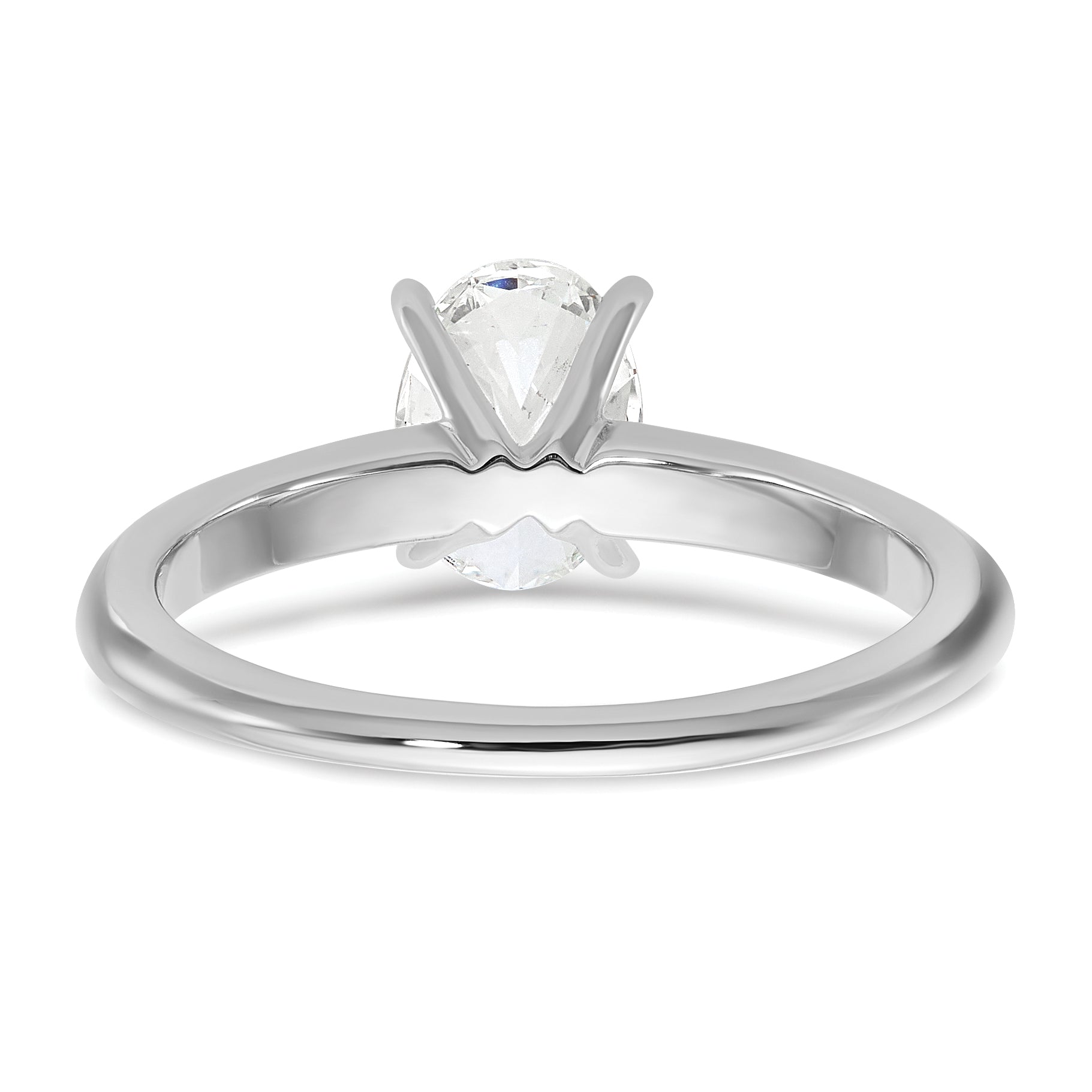 14k White Gold 1 carat Lab Grown Diamond VS+ F+ Oval Complete Solitaire Engagement Ring