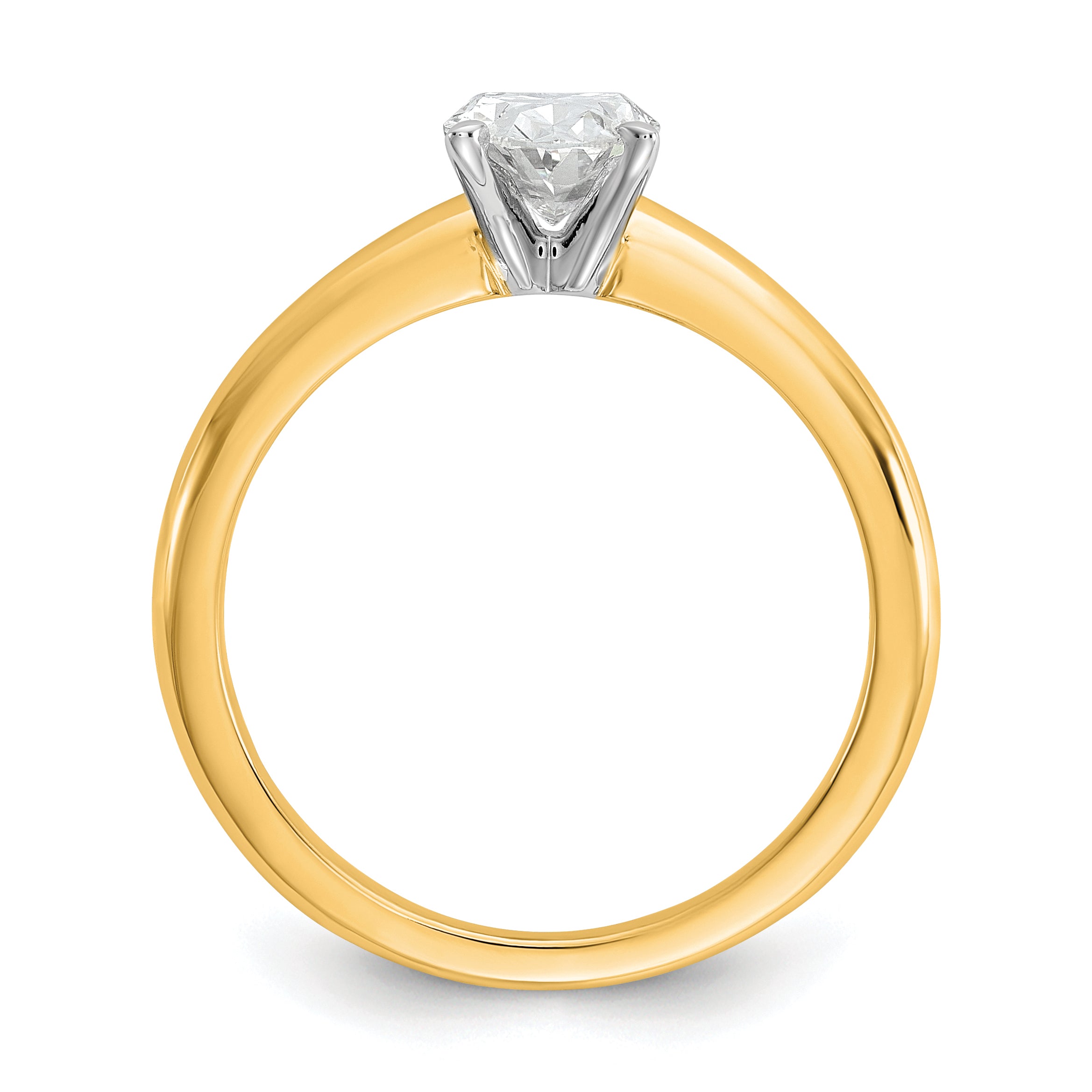 14k Two-Tone 1 carat Certified Lab Grown Diamond VS+ F+ Oval Complete Solitaire Engagement Ring