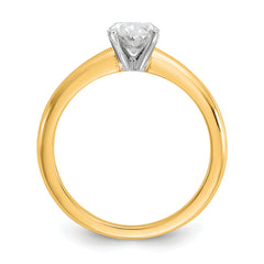 14k Two-Tone 1 carat Certified Lab Grown Diamond VS+ F+ Oval Complete Solitaire Engagement Ring