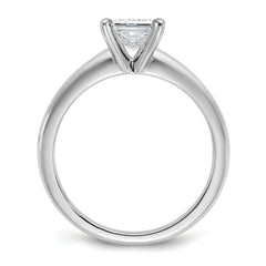 14k White Gold 1 carat Certified Lab Grown Diamond VS/SI+ G+ Princess Complete Solitare Engagement Ring